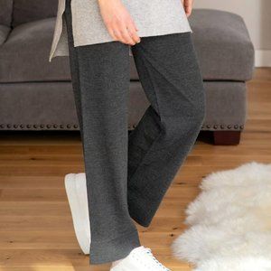 Celtic & Co Wide Leg Merino Wool Lounge Pants Relax Lagenlook Gray XS